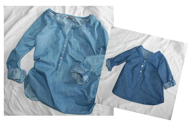 Ein kaputter Knopf war der Anfang: 
Gr 40 ist "von der Stange" - f&uuml;r Gr 92 stand "Princess" aus einer alten Ottobre Pate. 