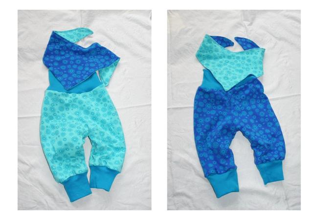 Und jetzt noch eine elegante Variante in Gr 62. Gleich als Kombi mit passendem Halstuch. Das pa&szlig;t &uuml;brigens mindestens bis zum 2. Geburtstag. Weitere Langzeitstudien stehen noch aus ;-) 